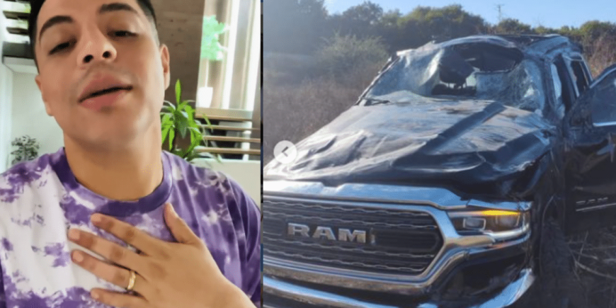 Eduin Caz confirma grave accidente con su camioneta en Culiacán
