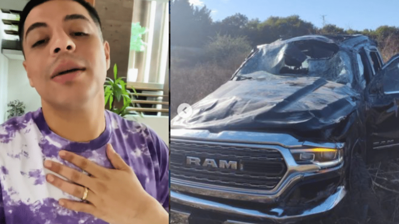 Eduin Caz confirma grave accidente con su camioneta en Culiacán